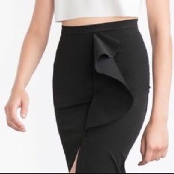 Zara New Midi Skirt with Slit - Picture 6 of 7